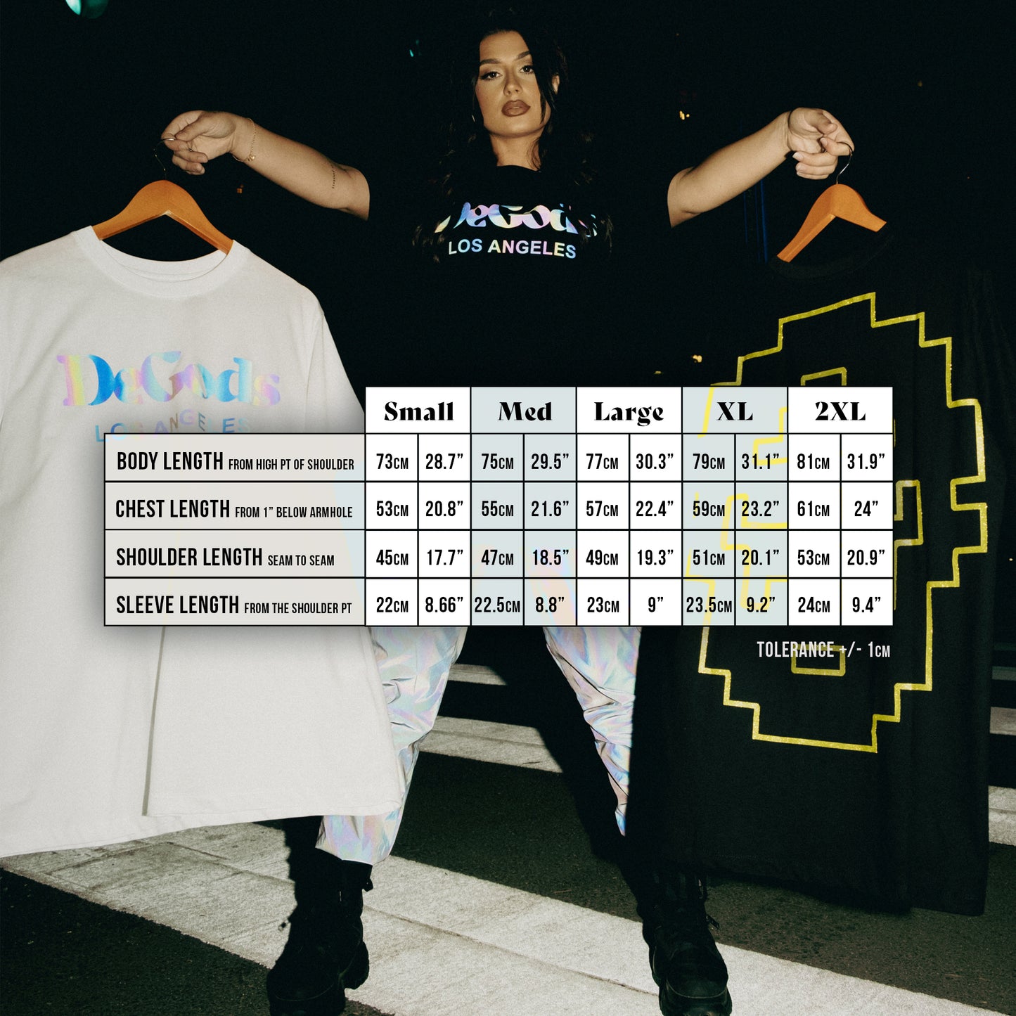 White DeGods T-Shirt with Black/Reflective Logo